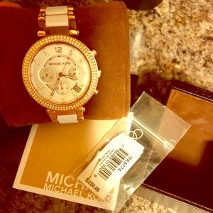 Michael Kors Parker Gold White Accent Watch